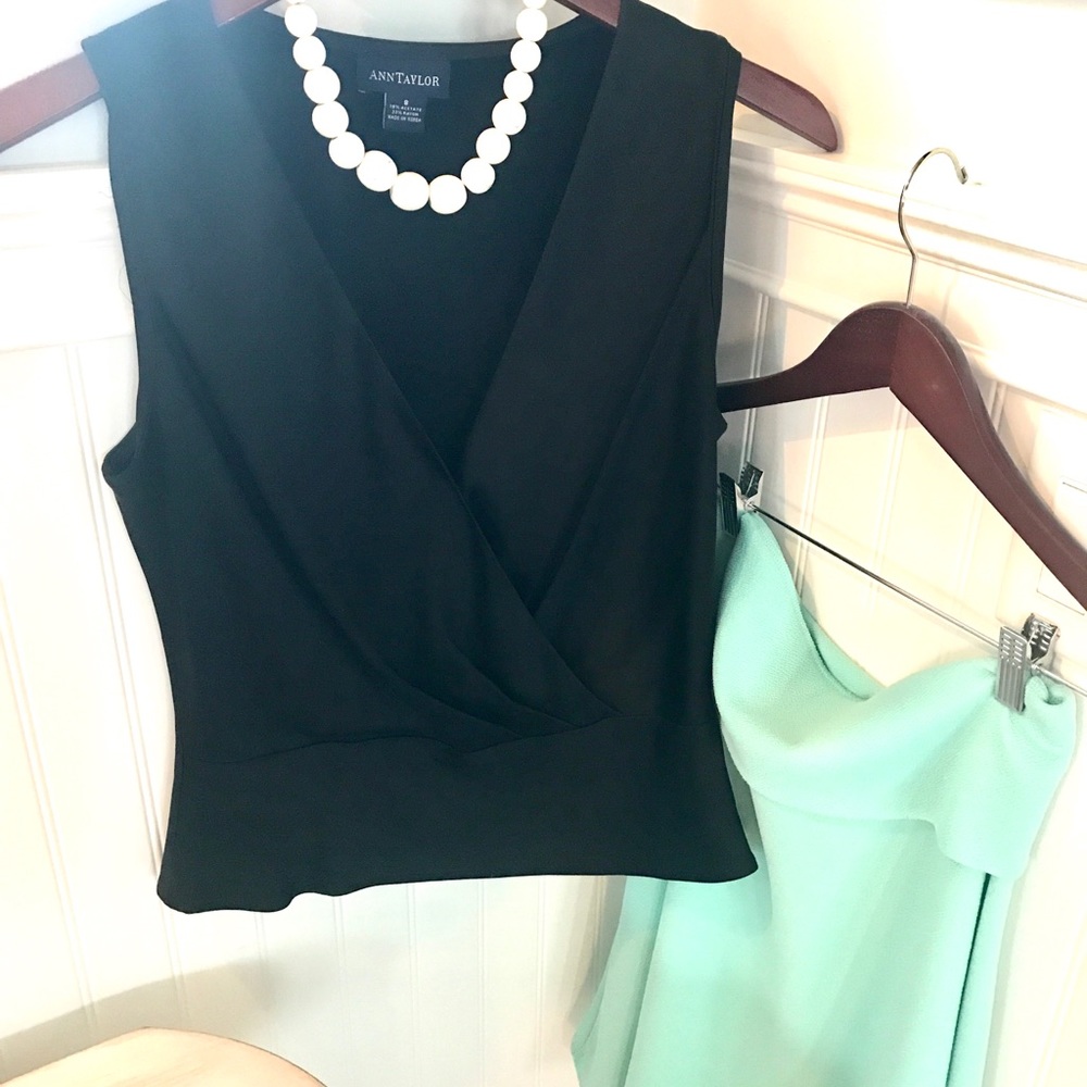 Ann Taylor Black Satin Top - Picture 2 of 3